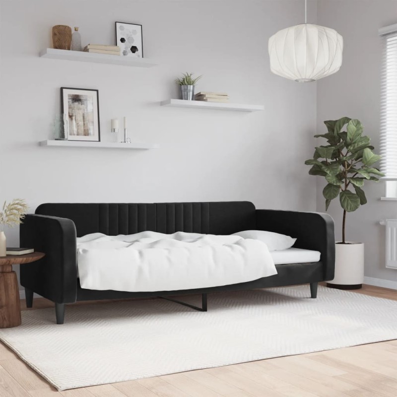 Acquista Letto da Giorno Nero 100x200 cm in Velluto con riferimento GHV-354097 della ditta 