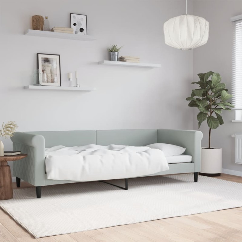 Acquista Letto da Giorno Grigio Chiaro 80x200 cm in Velluto con riferimento GHV-354237 della ditta 