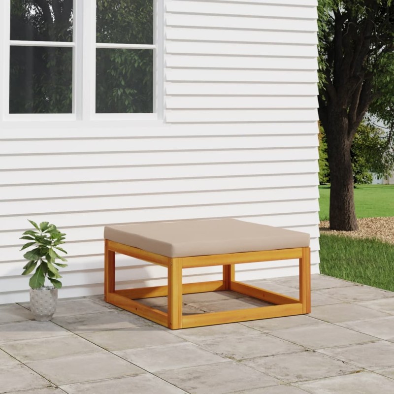 Acquista Poggiapiedi Giardino con Cuscino Tortora Legno Massello Acacia con riferimento GHV-360006 della ditta 