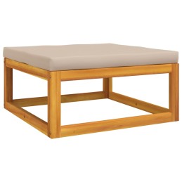 Acquista Poggiapiedi Giardino con Cuscino Tortora Legno Massello Acacia con riferimento GHV-360006 della ditta 