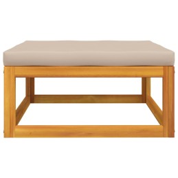 Acquista Poggiapiedi Giardino con Cuscino Tortora Legno Massello Acacia con riferimento GHV-360006 della ditta 