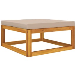 Acquista Poggiapiedi Giardino con Cuscino Tortora Legno Massello Acacia con riferimento GHV-360006 della ditta 