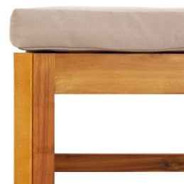 Acquista Poggiapiedi Giardino con Cuscino Tortora Legno Massello Acacia con riferimento GHV-360006 della ditta 
