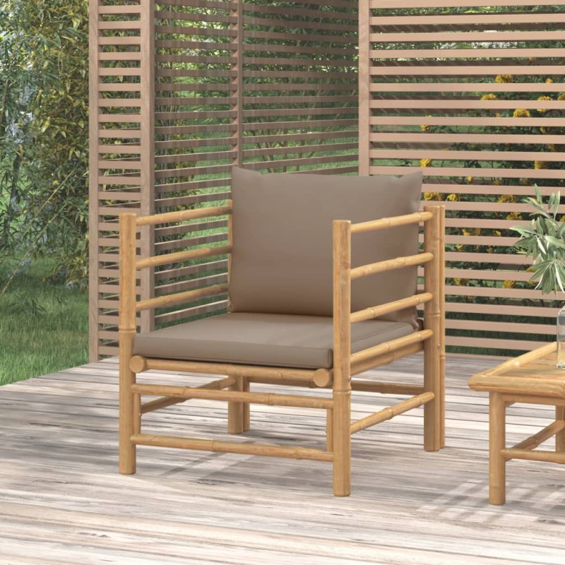 Acquista Divano da Giardino con Cuscini Tortora in Bambù con riferimento GHV-362289 della ditta 