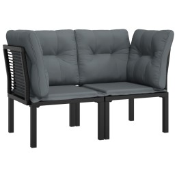 Acquista Poltrone Angolari Giardino Cuscini 2pz Polyrattan Nero e Grigio con riferimento GHV-362801 della ditta 