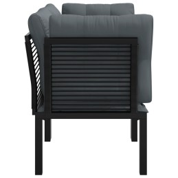 Acquista Poltrone Angolari Giardino Cuscini 2pz Polyrattan Nero e Grigio con riferimento GHV-362801 della ditta 