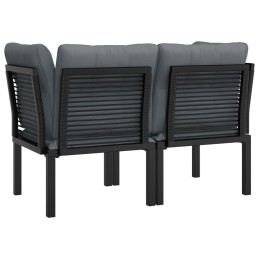 Acquista Poltrone Angolari Giardino Cuscini 2pz Polyrattan Nero e Grigio con riferimento GHV-362801 della ditta 