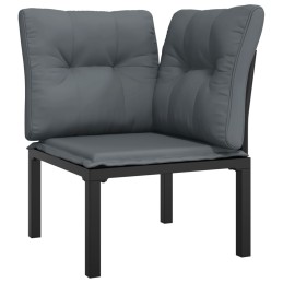 Acquista Poltrone Angolari Giardino Cuscini 2pz Polyrattan Nero e Grigio con riferimento GHV-362801 della ditta 