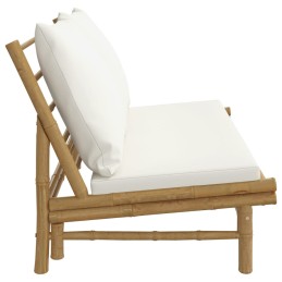 Acquista Panca da Giardino con Cuscini Bianco Crema in Bambù con riferimento GHV-363453 della ditta 