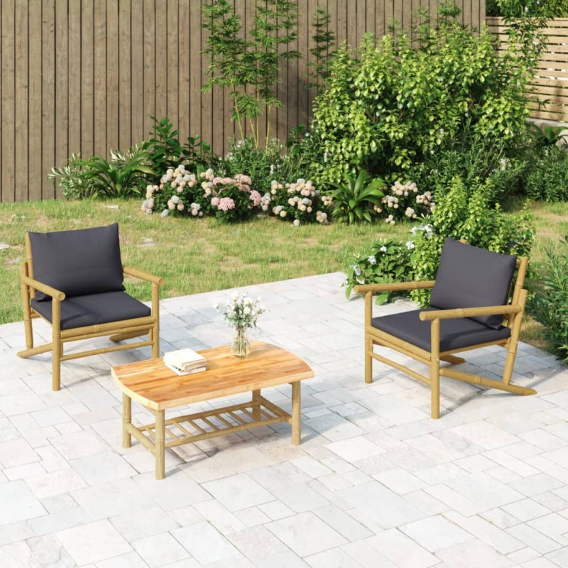 Acquista Sedie da Giardino 2 pz con Cuscini Grigio Scuro in Bambù con riferimento GHV-363466 della ditta 