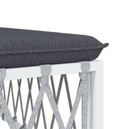 Acquista Divano Angolare Giardino con Cuscini Bianco Tessuto Intrecciato con riferimento GHV-364138 della ditta 
