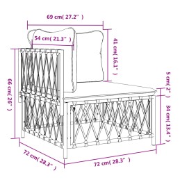 Acquista Divano Angolare Giardino con Cuscini Bianco Tessuto Intrecciato con riferimento GHV-364138 della ditta 