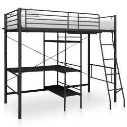 Acquista Letto a Castello con Tavolino Nero in Metallo 90x200 cm con riferimento GHV-287907 della ditta 