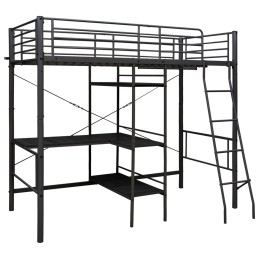 Acquista Letto a Castello con Tavolino Nero in Metallo 90x200 cm con riferimento GHV-287907 della ditta 