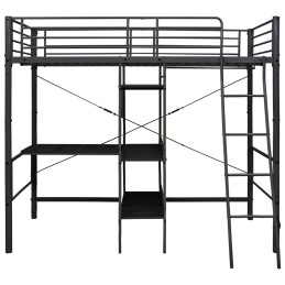 Acquista Letto a Castello con Tavolino Nero in Metallo 90x200 cm con riferimento GHV-287907 della ditta 