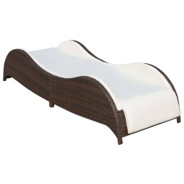 Acquista Lettino Prendisole con Cuscino in Polyrattan Marrone con riferimento GHV-41974 della ditta 