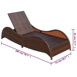 Acquista Lettino Prendisole con Cuscino in Polyrattan Marrone con riferimento GHV-41974 della ditta 