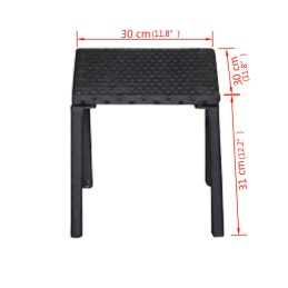Acquista Lettini Prendisole con Tavolino in Polyrattan Nero con riferimento GHV-42491 della ditta 
