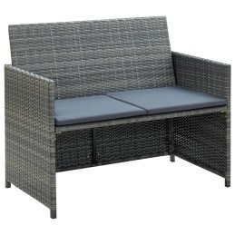 Acquista Divano da Giardino a 2 Posti con Cuscini Grigio in Polyrattan con riferimento GHV-43912 della ditta 