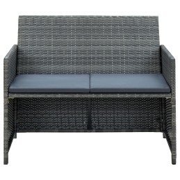 Acquista Divano da Giardino a 2 Posti con Cuscini Grigio in Polyrattan con riferimento GHV-43912 della ditta 