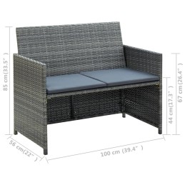 Acquista Divano da Giardino a 2 Posti con Cuscini Grigio in Polyrattan con riferimento GHV-43912 della ditta 