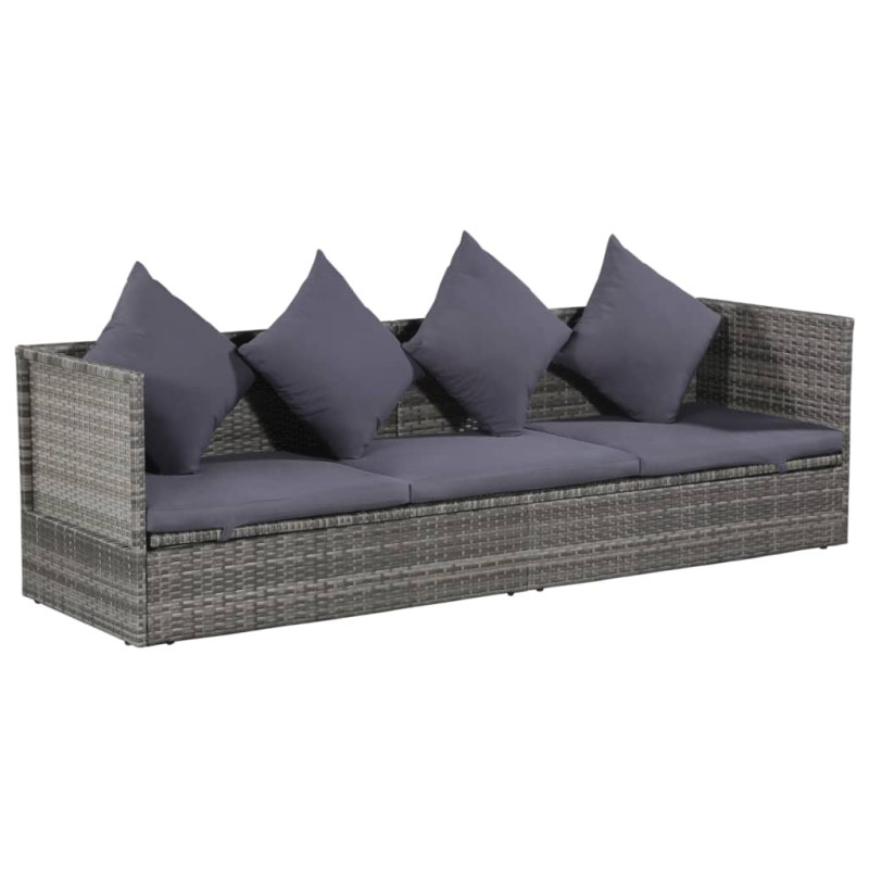 Acquista Lettino da Giardino Grigio 200x60 cm in Polyrattan con riferimento GHV-43959 della ditta 