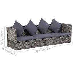 Acquista Lettino da Giardino Grigio 200x60 cm in Polyrattan con riferimento GHV-43959 della ditta 