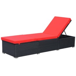 Acquista Lettino Prendisole con Cuscino in Polyrattan Nero con riferimento GHV-44405 della ditta 