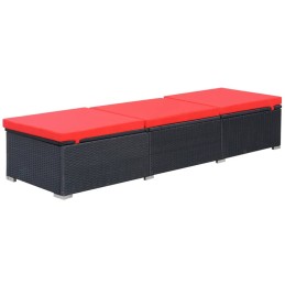 Acquista Lettino Prendisole con Cuscino in Polyrattan Nero con riferimento GHV-44405 della ditta 