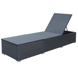 Acquista Lettino Prendisole con Cuscino in Polyrattan Nero con riferimento GHV-44405 della ditta 