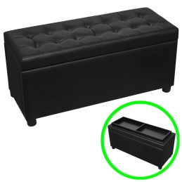 Acquista Sgabello con Contenitore in Pelle Artificiale Nero con riferimento GHV-242407 della ditta 