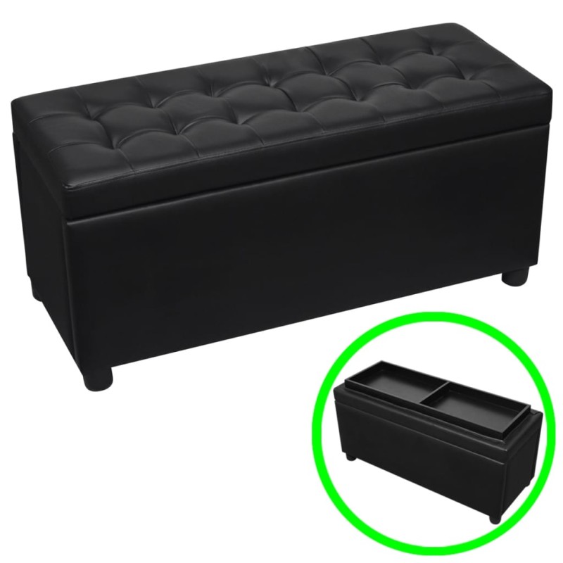 Acquista Sgabello con Contenitore in Pelle Artificiale Nero con riferimento GHV-242407 della ditta 