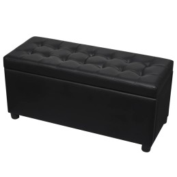 Acquista Sgabello con Contenitore in Pelle Artificiale Nero con riferimento GHV-242407 della ditta 