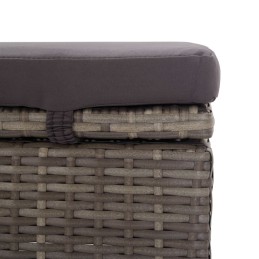 Acquista Lettino Prendisole con Tettuccio e Cuscino in Polyrattan Grigio con riferimento GHV-46248 della ditta 