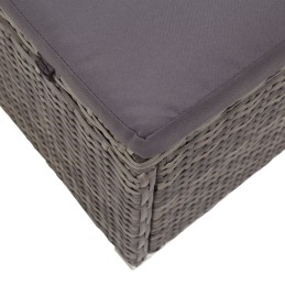 Acquista Lettino Prendisole con Tettuccio e Cuscino in Polyrattan Grigio con riferimento GHV-46248 della ditta 