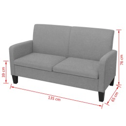 Acquista Divano a 2 Posti 135x65x76 cm Grigio Chiaro con riferimento GHV-244708 della ditta 