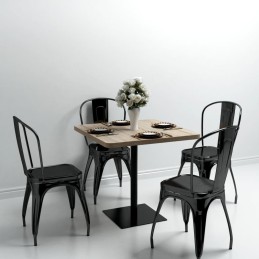Acquista Tavolo Bistrot MDF e Acciaio Quadrato 80x80x75 cm Color Rovere con riferimento GHV-245614 della ditta 