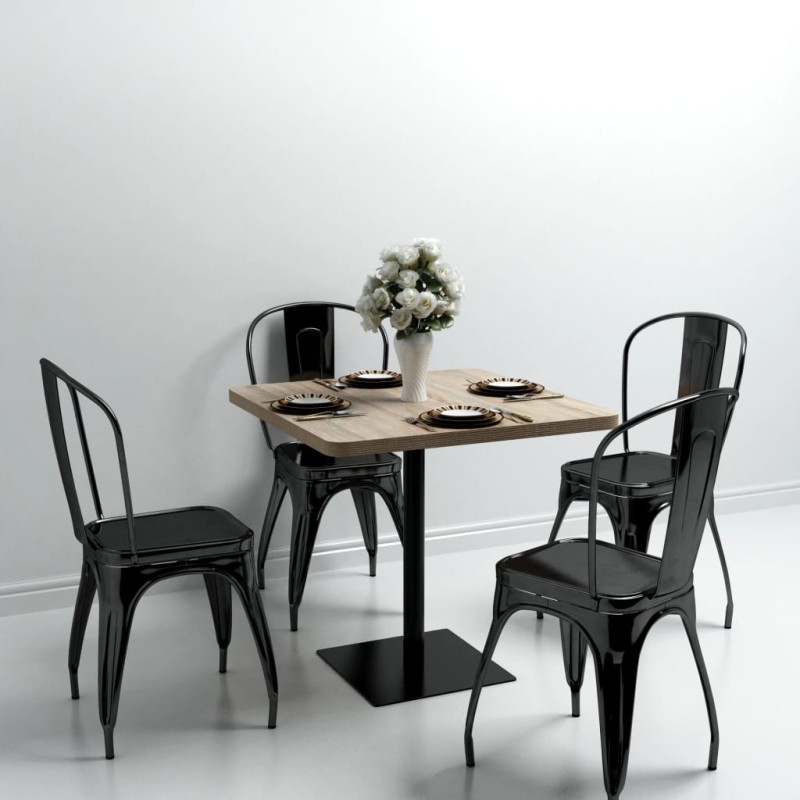 Acquista Tavolo Bistrot MDF e Acciaio Quadrato 80x80x75 cm Color Rovere con riferimento GHV-245614 della ditta 