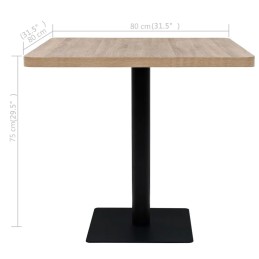 Acquista Tavolo Bistrot MDF e Acciaio Quadrato 80x80x75 cm Color Rovere con riferimento GHV-245614 della ditta 