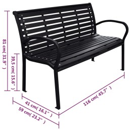 Acquista Panca da Giardino Nera 116 cm Acciaio e WPC con riferimento GHV-319578 della ditta 