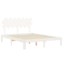 Acquista Giroletto con Testiera Bianco 140x190 cm in Legno Massello con riferimento GHV-3193707 della ditta 