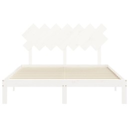 Acquista Giroletto con Testiera Bianco 140x190 cm in Legno Massello con riferimento GHV-3193707 della ditta 