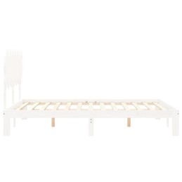 Acquista Giroletto con Testiera Bianco 140x190 cm in Legno Massello con riferimento GHV-3193707 della ditta 