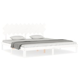 Acquista Giroletto con Testiera Bianco 200x200 cm in Legno Massello con riferimento GHV-3193747 della ditta 
