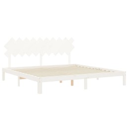 Acquista Giroletto con Testiera Bianco 200x200 cm in Legno Massello con riferimento GHV-3193747 della ditta 