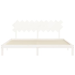 Acquista Giroletto con Testiera Bianco 200x200 cm in Legno Massello con riferimento GHV-3193747 della ditta 