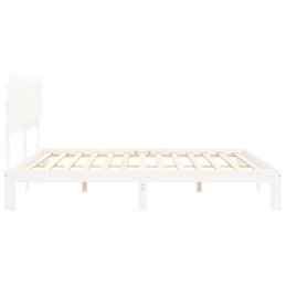 Acquista Giroletto con Testiera Bianco 200x200 cm in Legno Massello con riferimento GHV-3193747 della ditta 