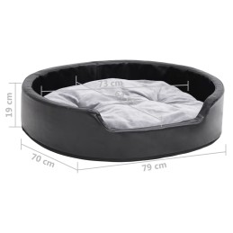 Acquista Lettino per Cani Nero e Grigio 79x70x19 cm Peluche e Similpelle con riferimento GHV-171254 della ditta 