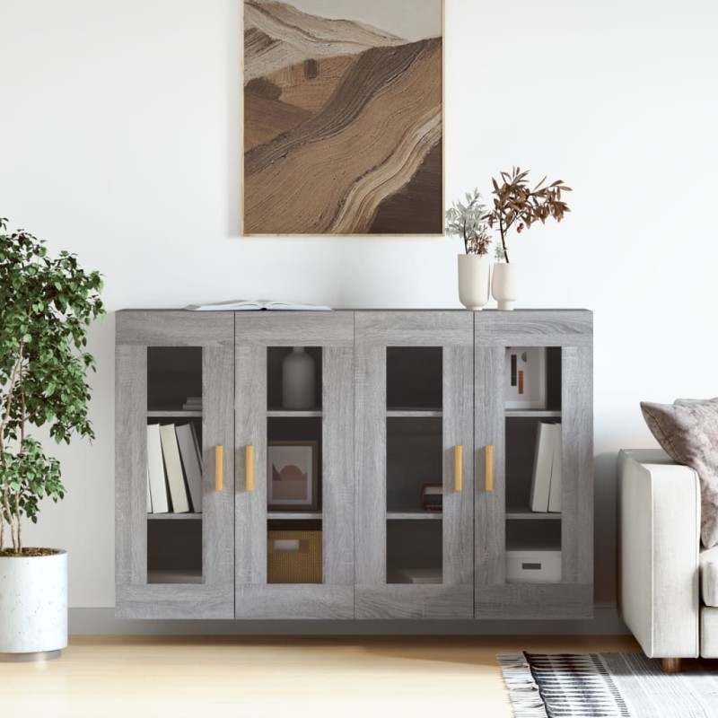 Acquista Armadietti a Parete 2 pz Grigio Sonoma in Legno Multistrato con riferimento GHV-3197903 della ditta 