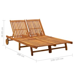 Acquista Sdraio da Giardino a 2 Posti con Cuscini in Massello di Acacia con riferimento GHV-3061382 della ditta 